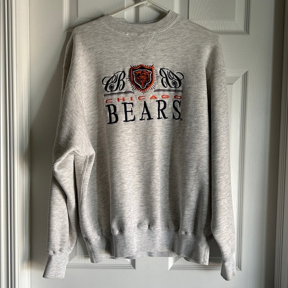LOGO 7 Other - Vintage Gray Chicago Bears Embroidered Crewneck Sweatshirt